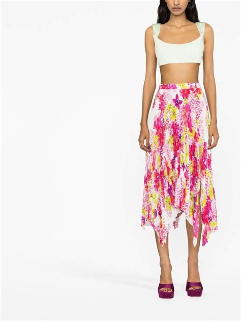 versace printed pleated coverup skirt|Versace Printed Pleated Coverup Skirt .